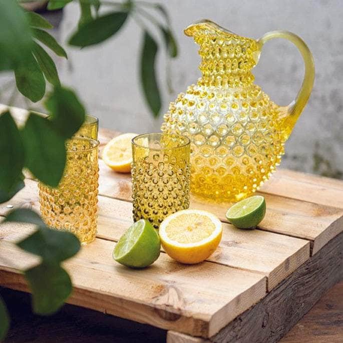 Yellow Hobnail Large Jug 2L
