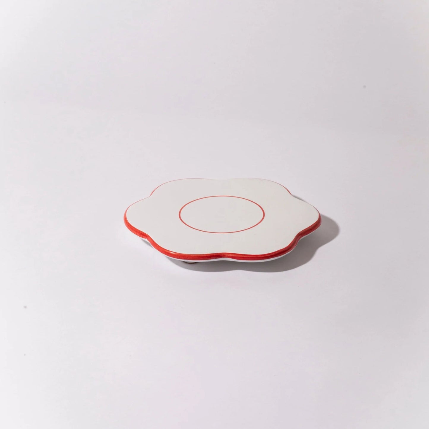 Flower Saucer - Lobster Red