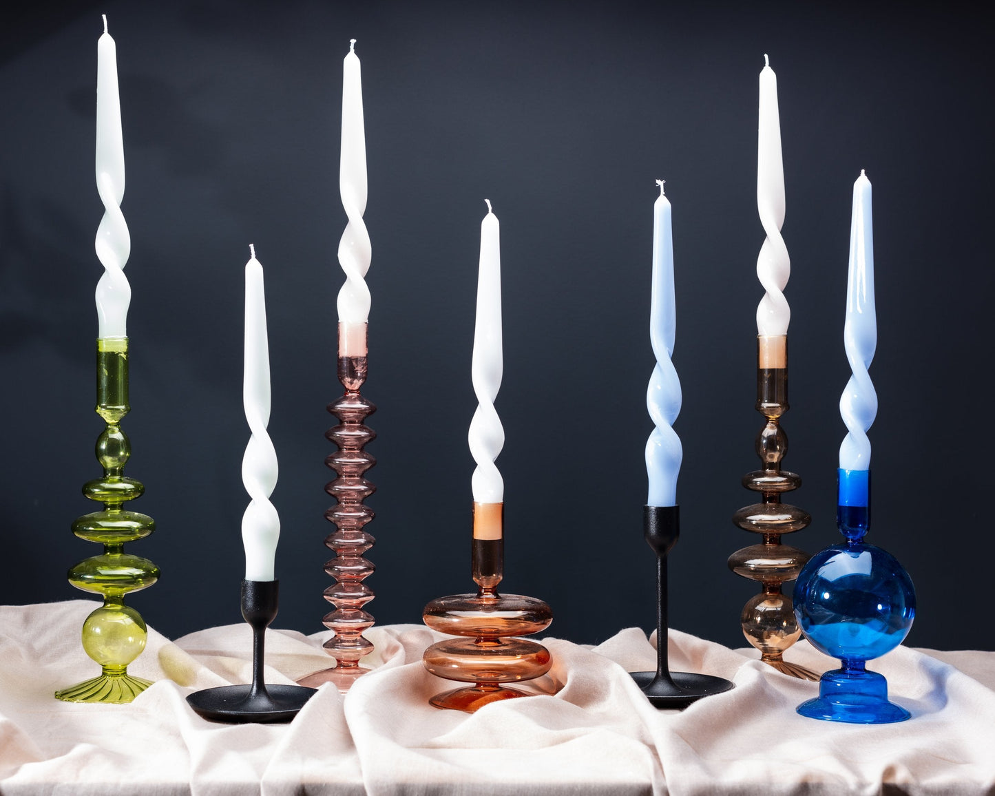 Twisted Taper Candlesticks | Ice White