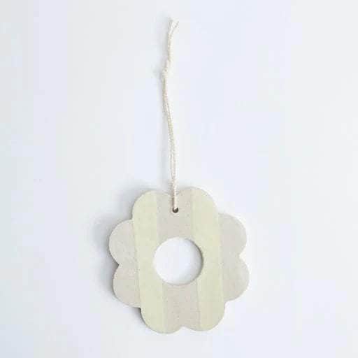 Duci Stripe Flower Hanging Decoration Yellow