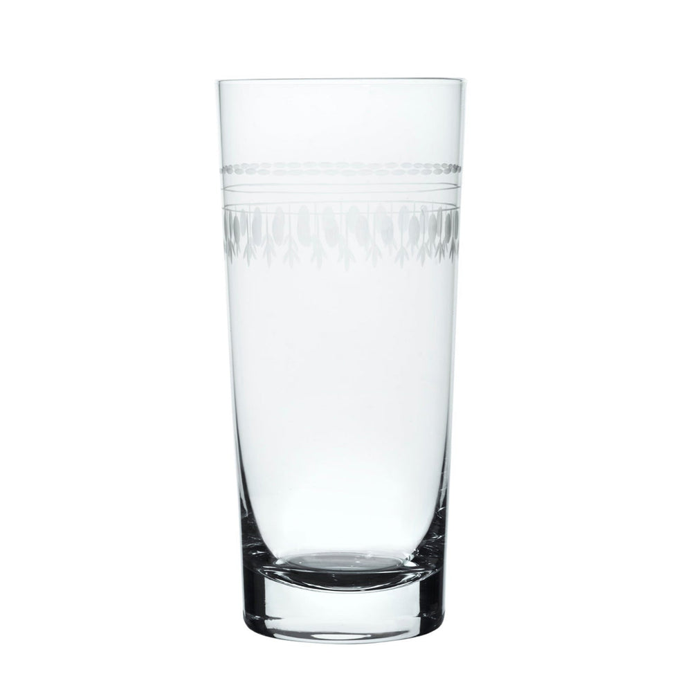 A Set Of Four Crystal Highballs with Ovals Design