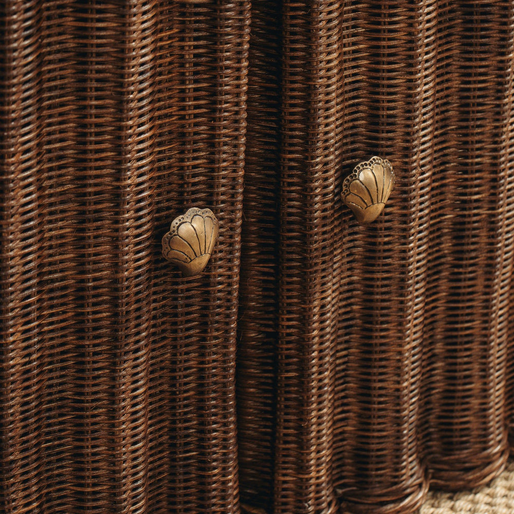 Chunky Shell Knob, Antique Brass