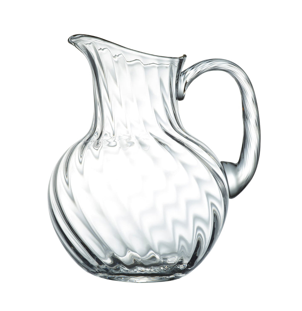 A Large Crystal Water Jug with Gold Rim