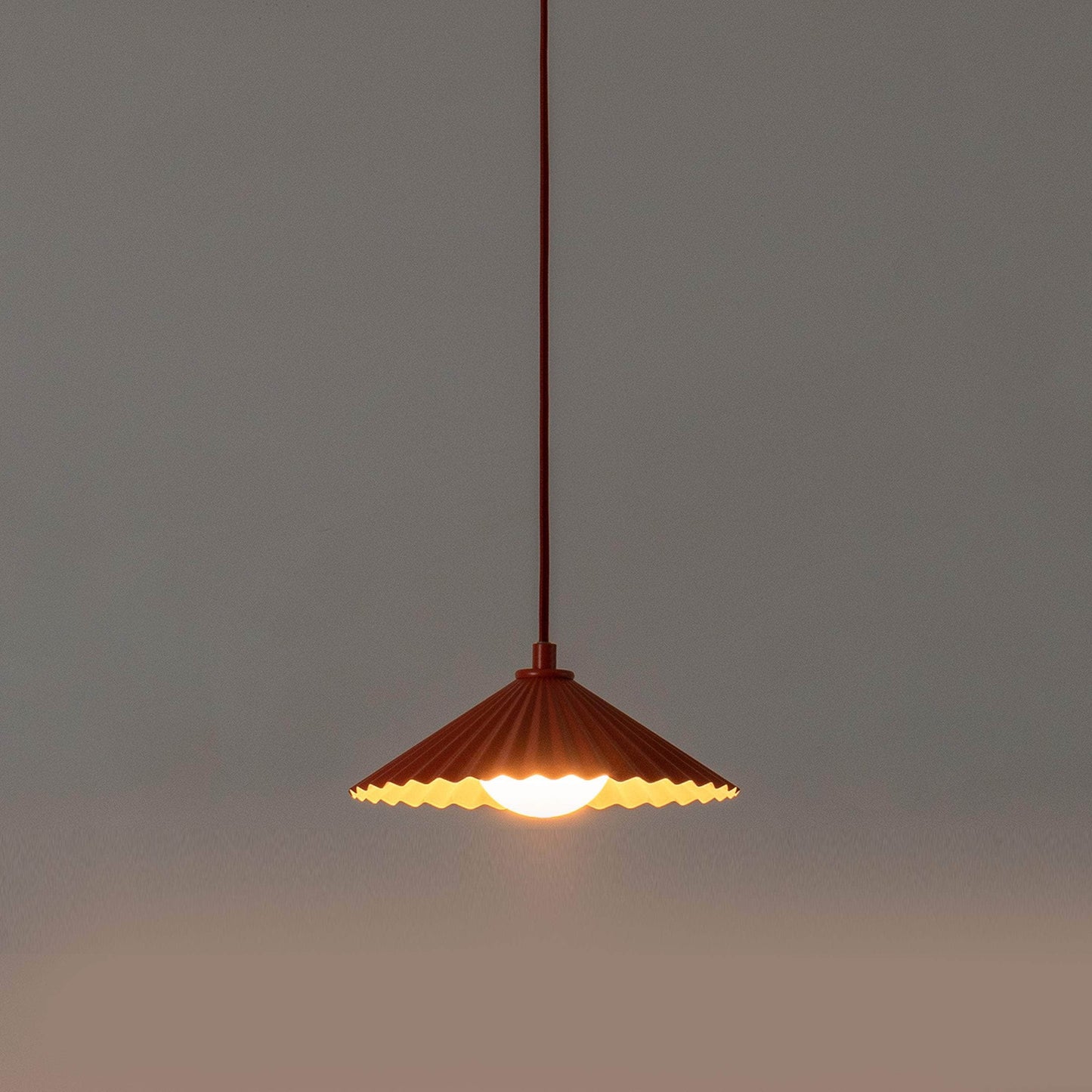 Burnt Orange Small Pleat Pendant Ceiling Light