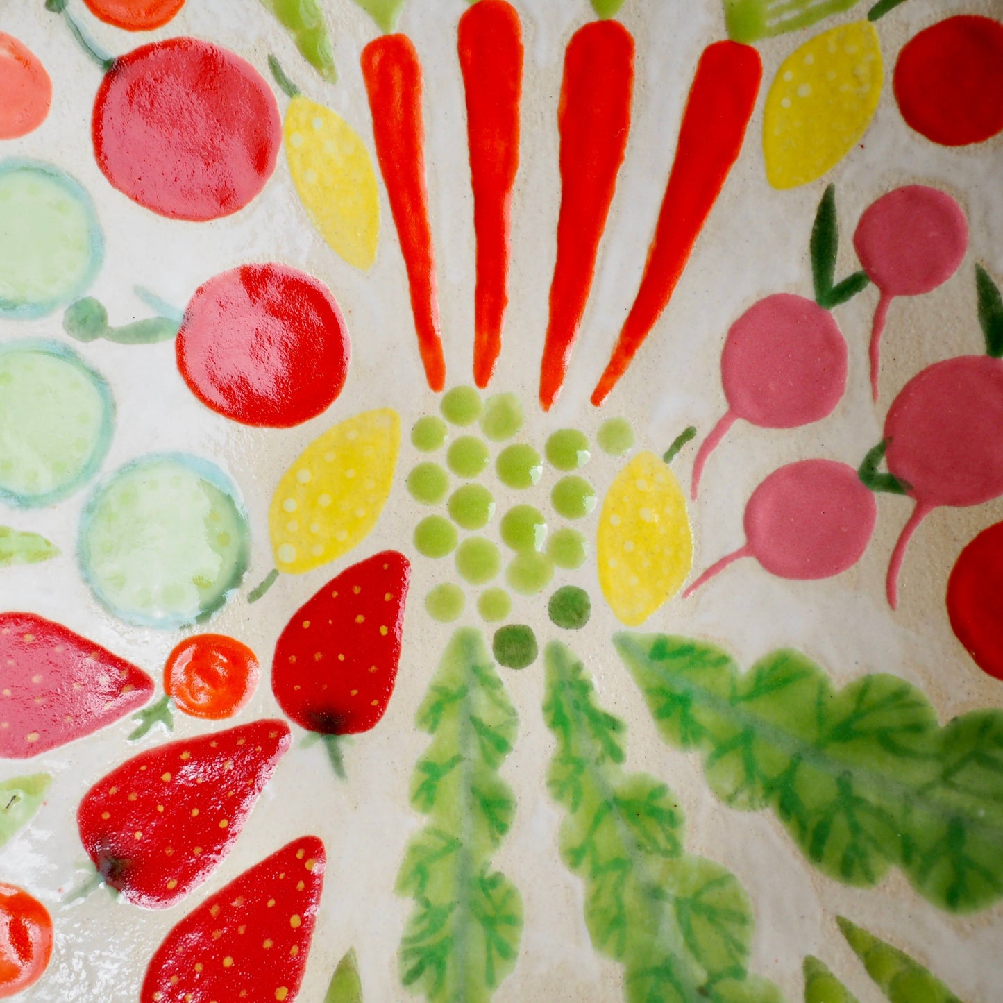 Handmade Fruit and Vegetables Ceramic Serving Bowl