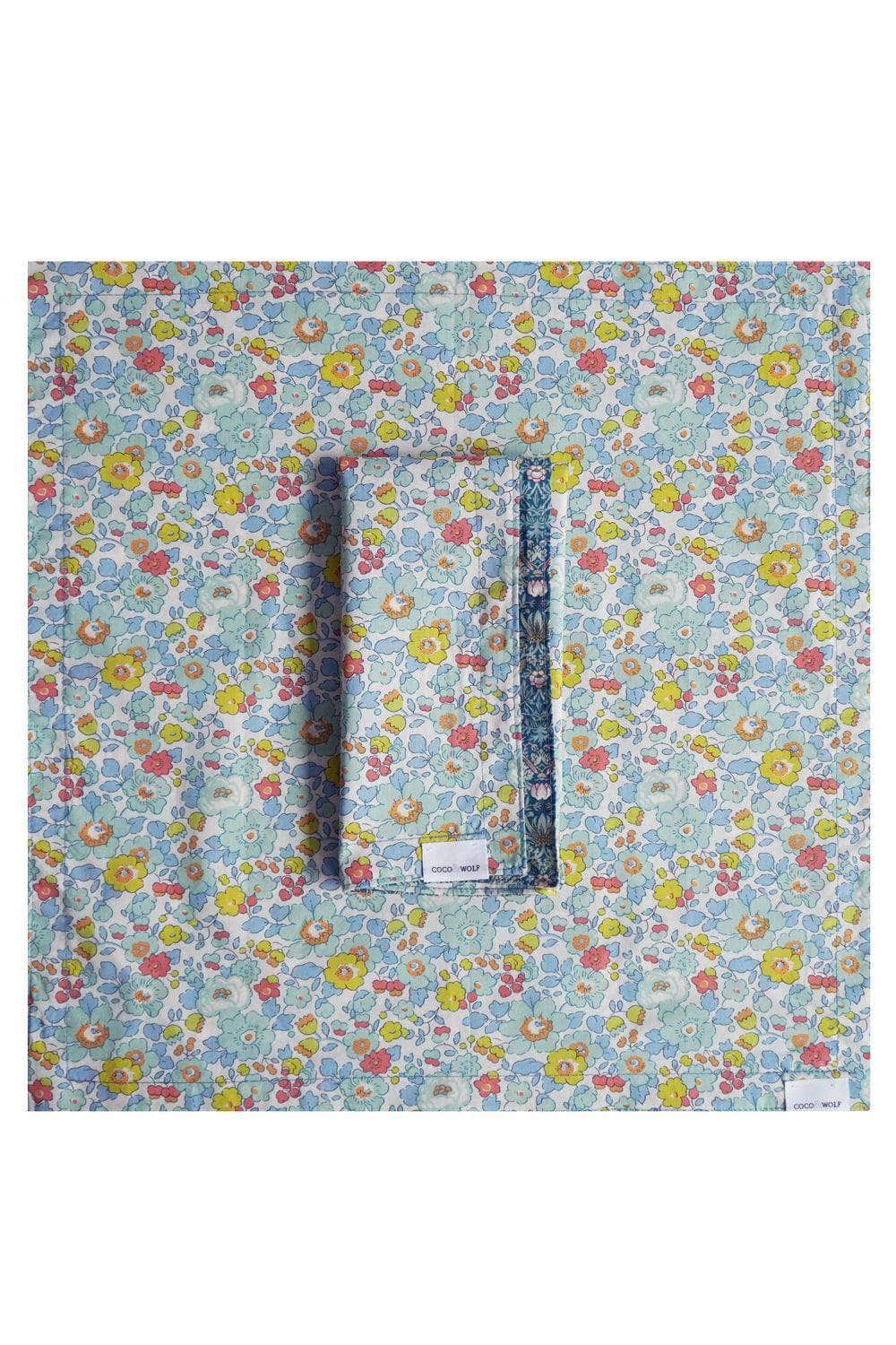 Reversible Stitch Napkin Set Made With Liberty Fabric Betsy Sage & Strawberry Thief