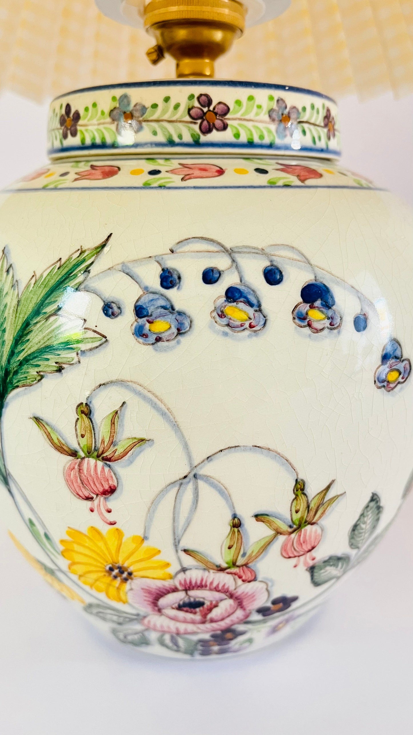 Antique Portuguese Flower Lamp