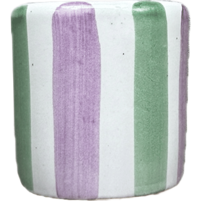 Coffee Cup – Purple and Green Stripes