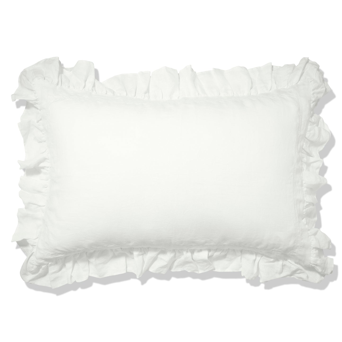 Ruffle Pillowcase Ivory White