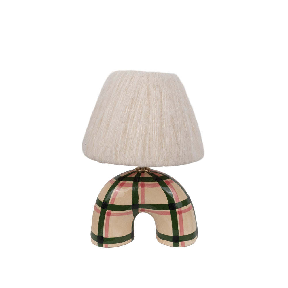 'Me' Table Lamp - Green Gingham