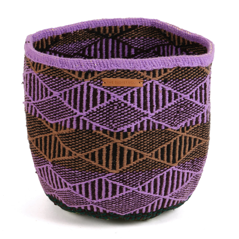 VITA: Large Purple and Brown Wool Basket