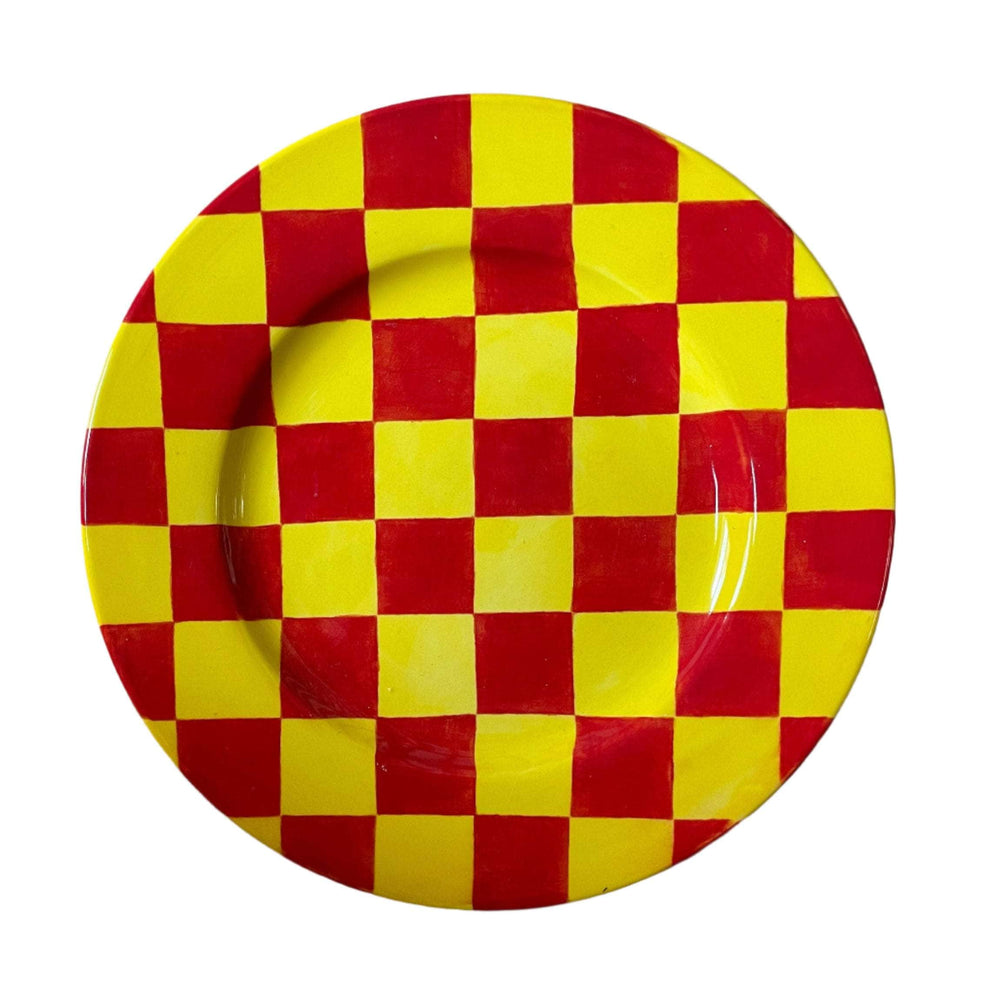 Checkmate Plate, Red & Yellow