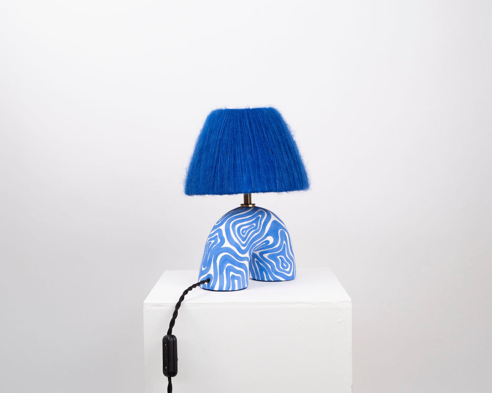 'Me' Table Lamp - Cobalt Swirl