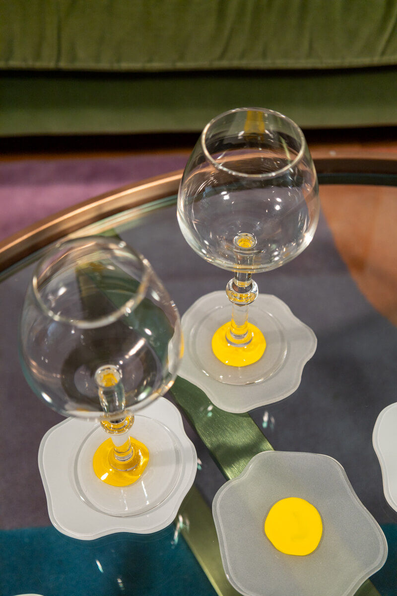 Raw Round Egg Glass Coaster