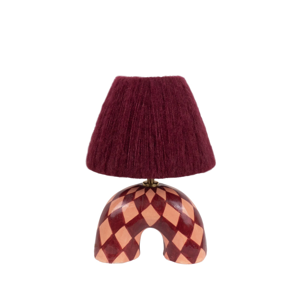 'Me' Table Lamp - Maroon Diamonds