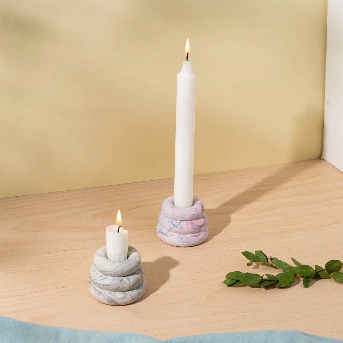 Marble Red & Blue Triple O Candleholder