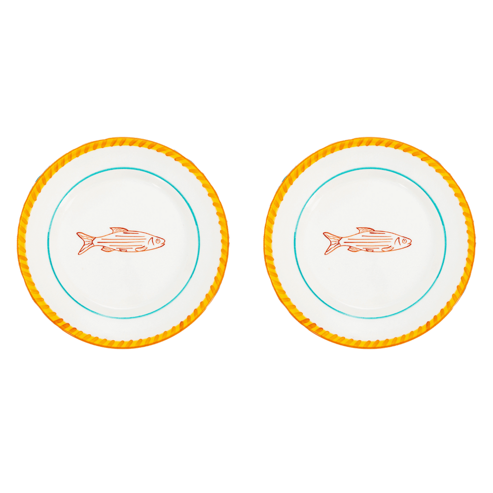 Smile Fish Dessert Plate Set-Of-Two