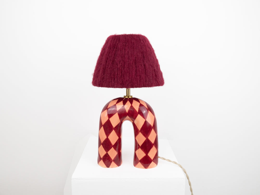 'You' Table Lamp - Maroon Diamonds