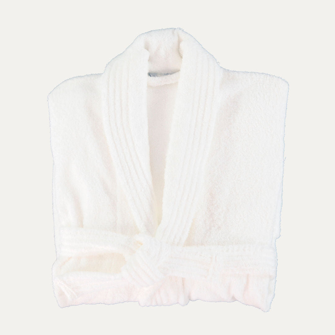 White Cotton Terry Bathrobe