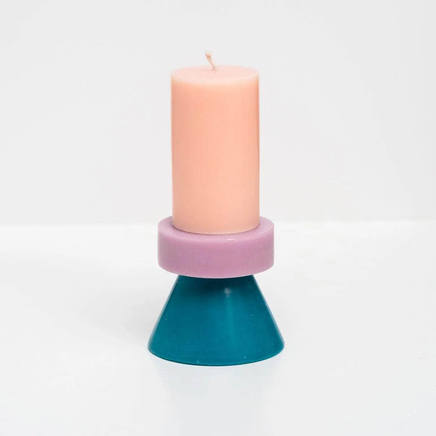 Stack Candle Tall - Blush / Pastel Purple / Teal