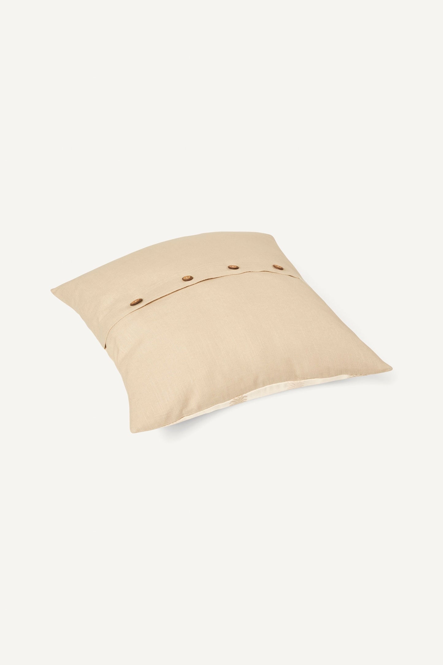 Mala Embroidered Cushion Cover - Pebble White