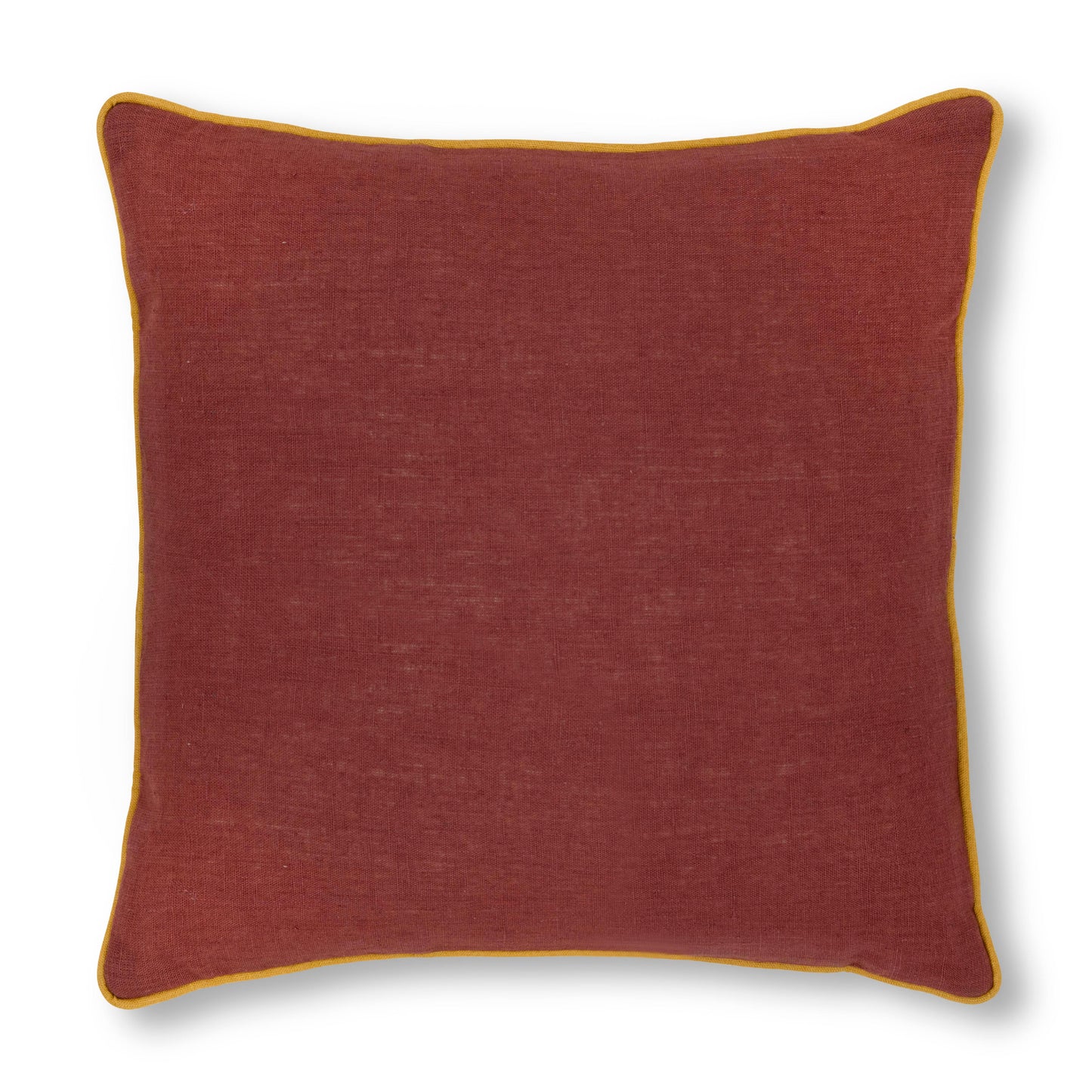Marsala Cushion with Ochre Piping