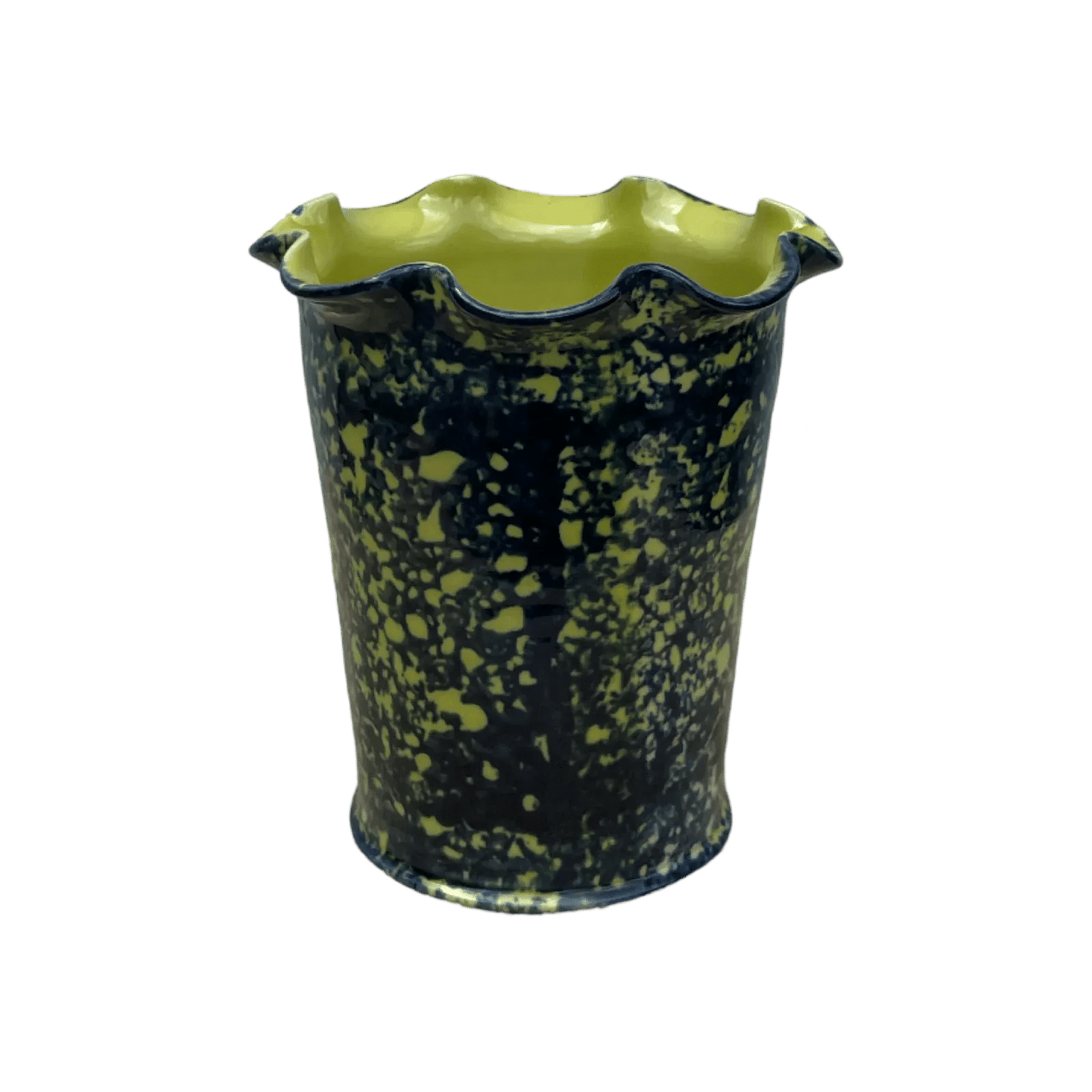 Cobalt Sponged Vase - Lime