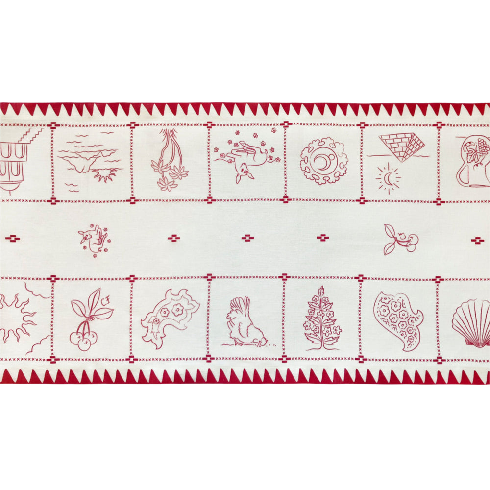 Redwork Table Runner in Red