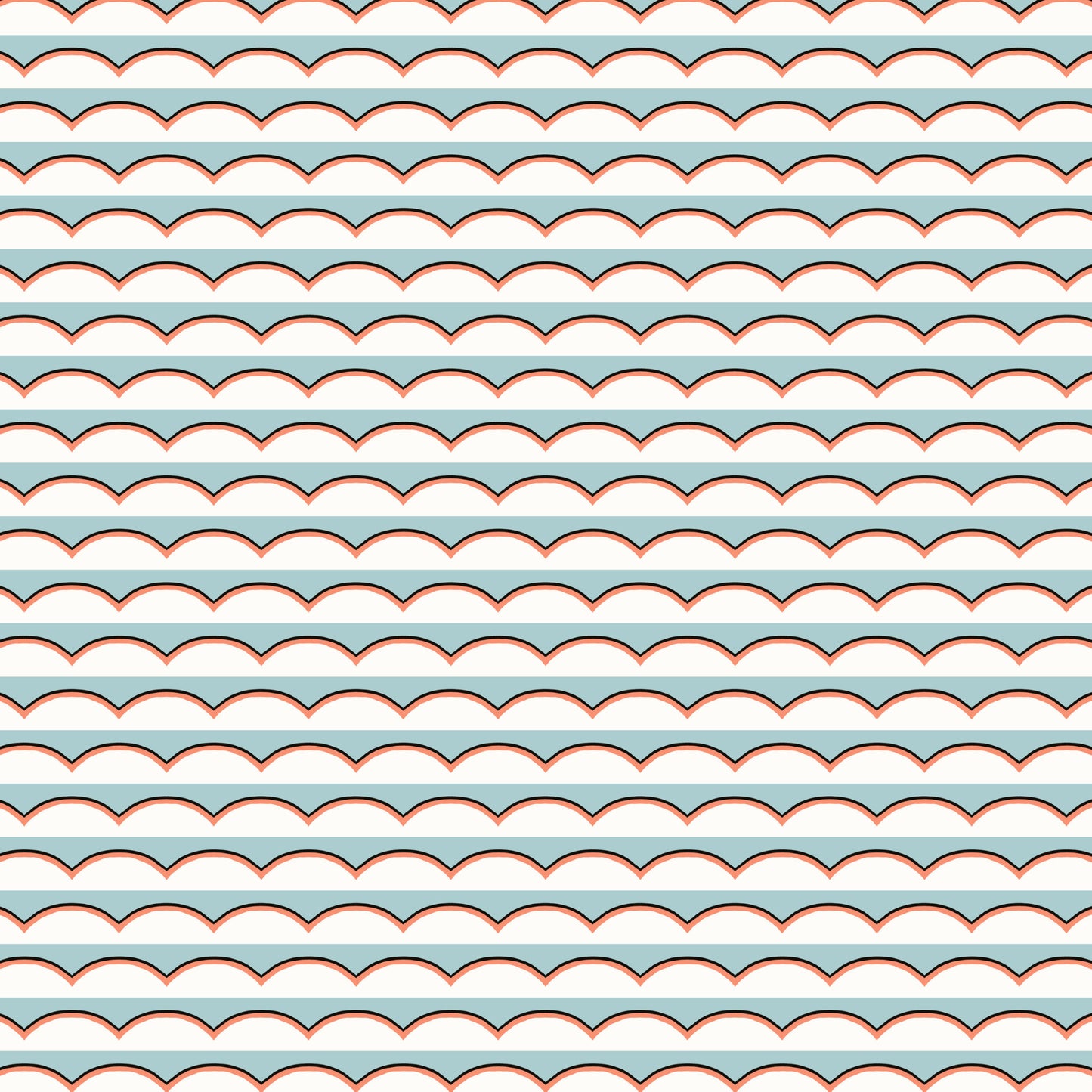 Scallops Wallpaper - Light Blue