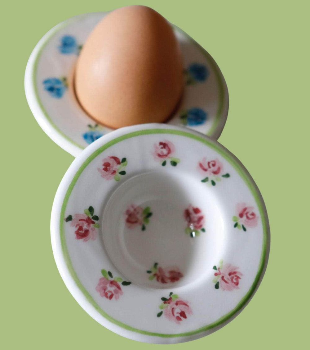 Ceramic Floral Egg Holders Set of Six