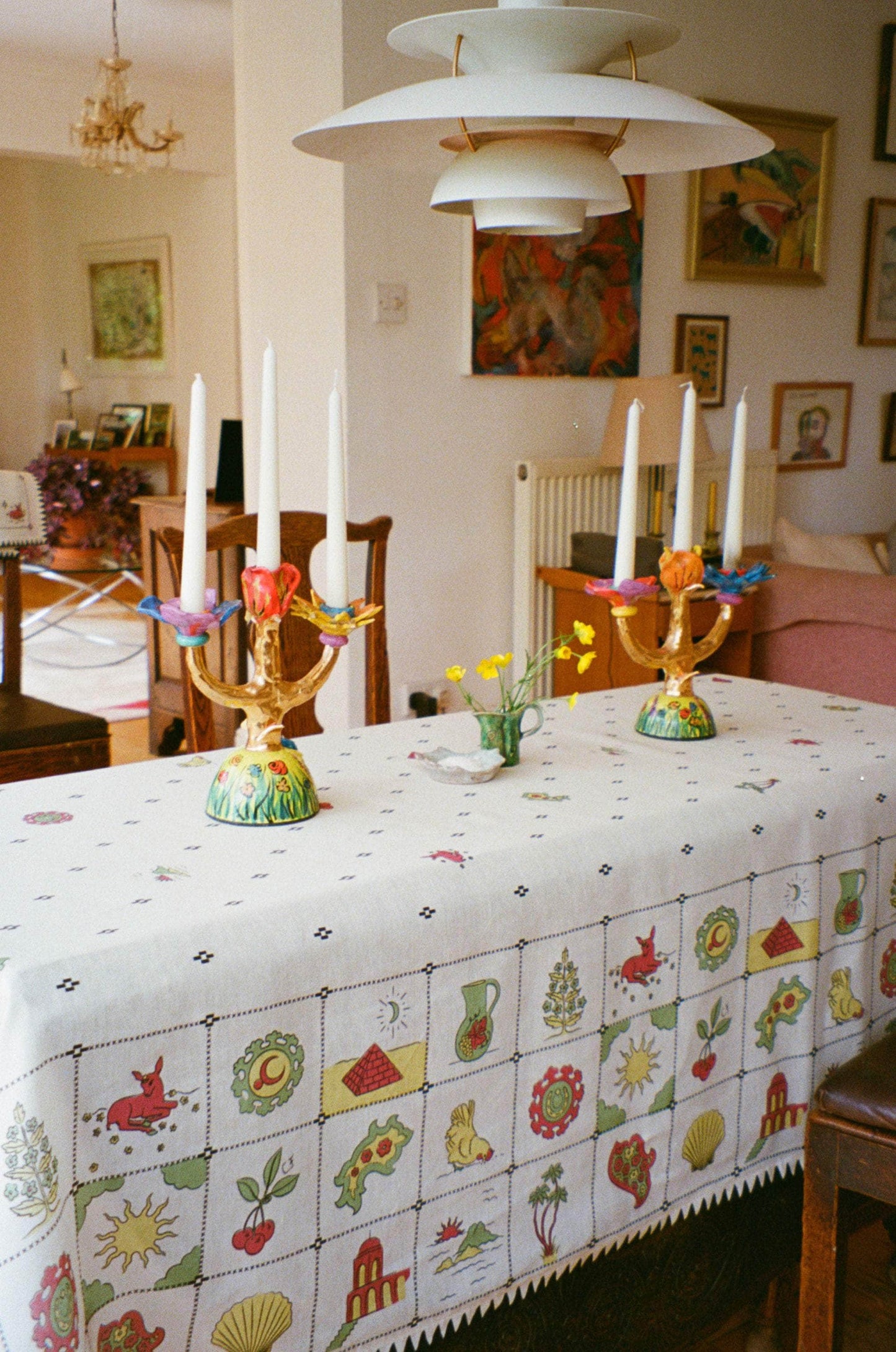 Redwork Tablecloth in Black