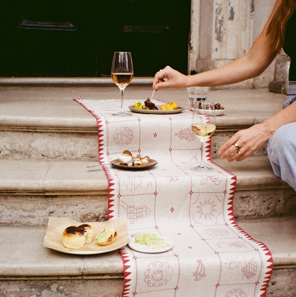 Redwork Table Runner in Red