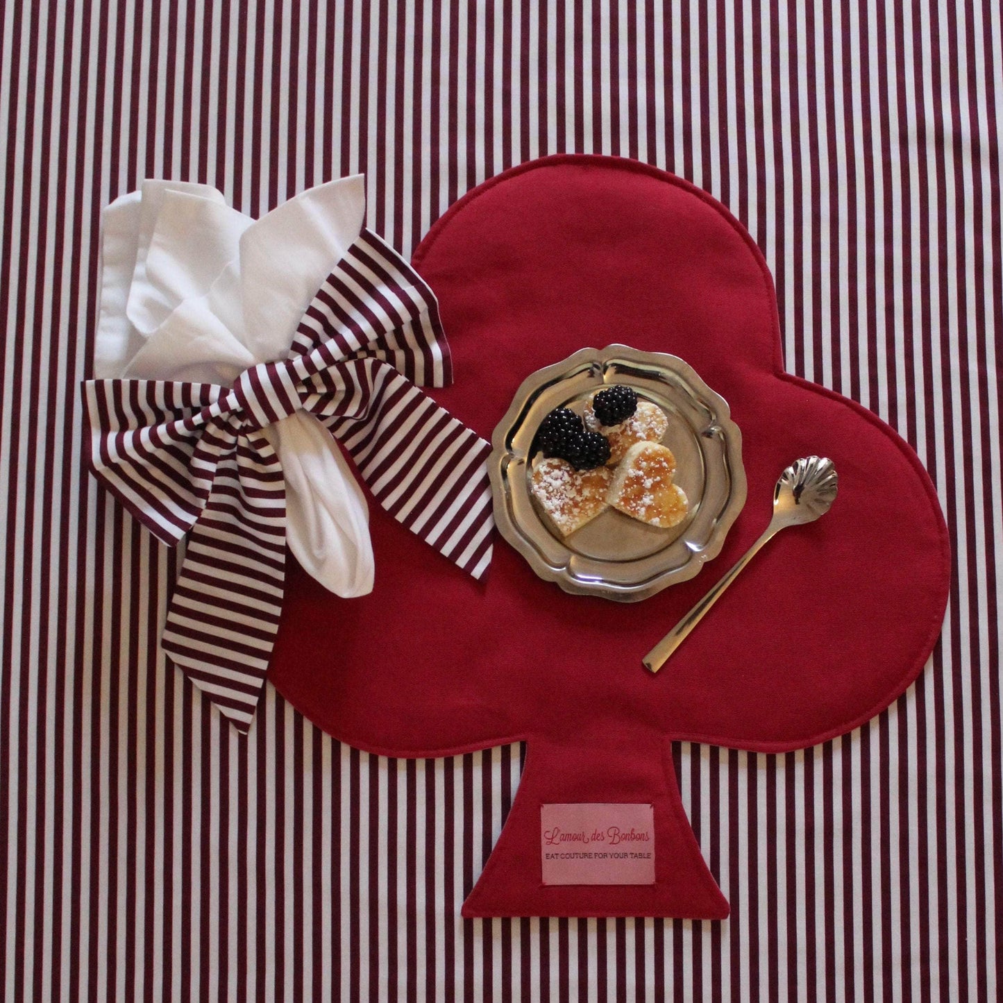 Bonjour Mon Amour Napkin Ring Burgundy