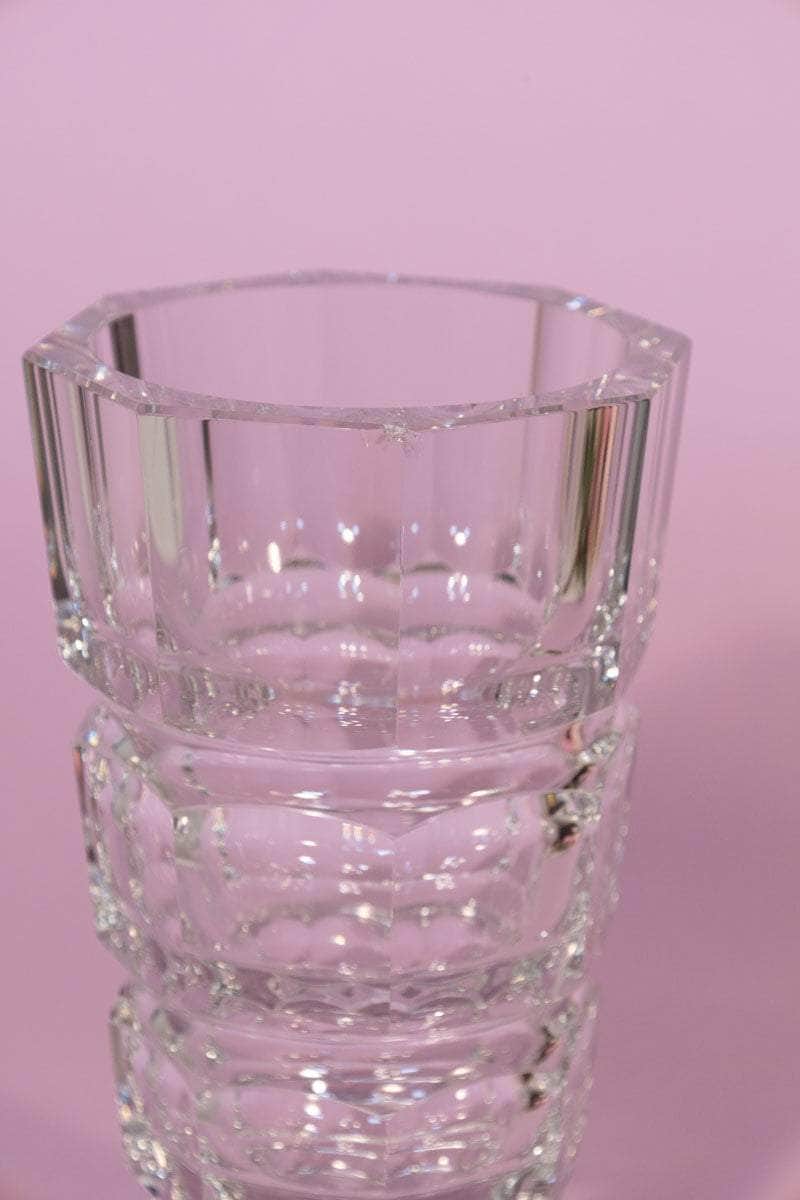 Vintage Art Deco Crystal Vase, Josef Hoffman for Moser