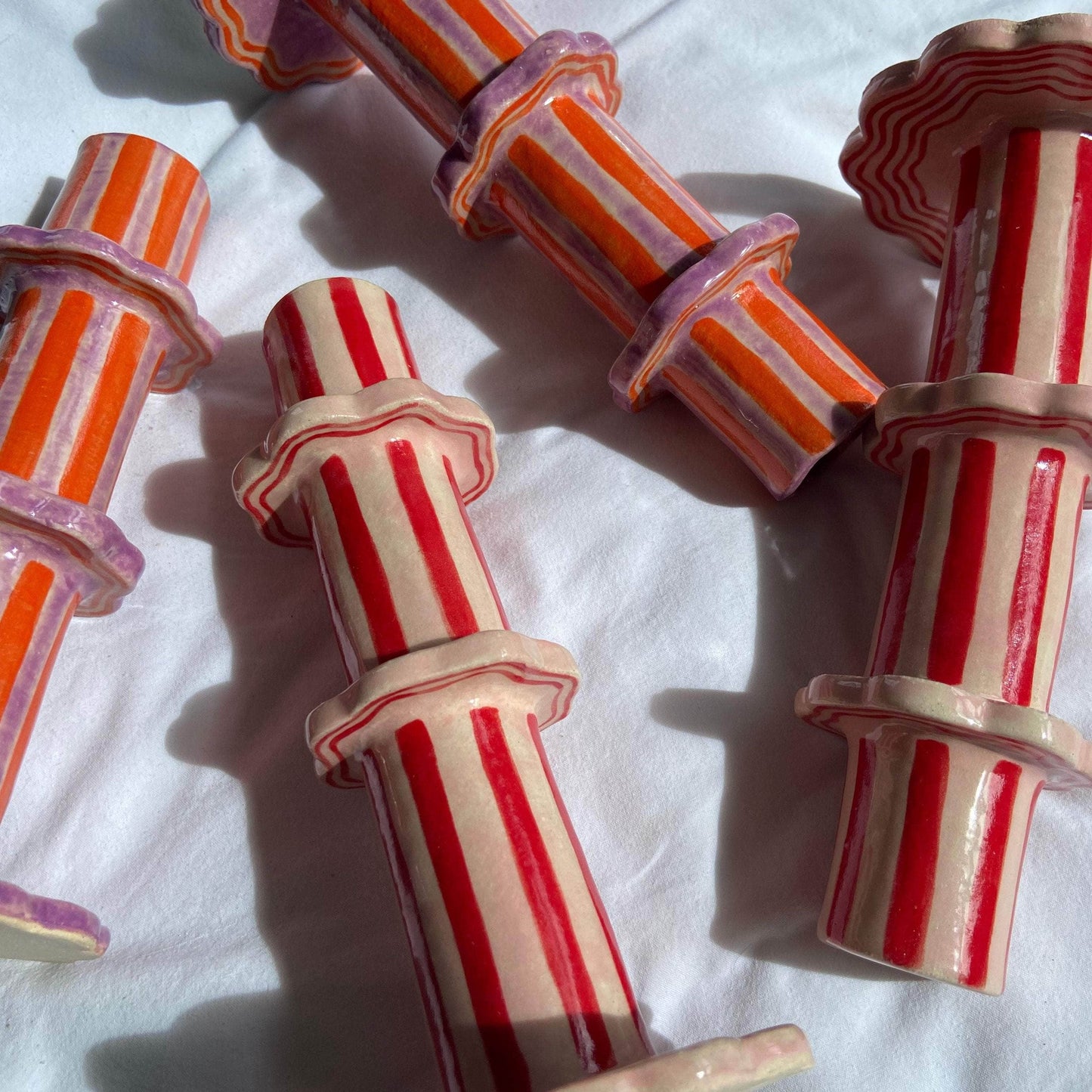 Blush Pink Red Candlestick