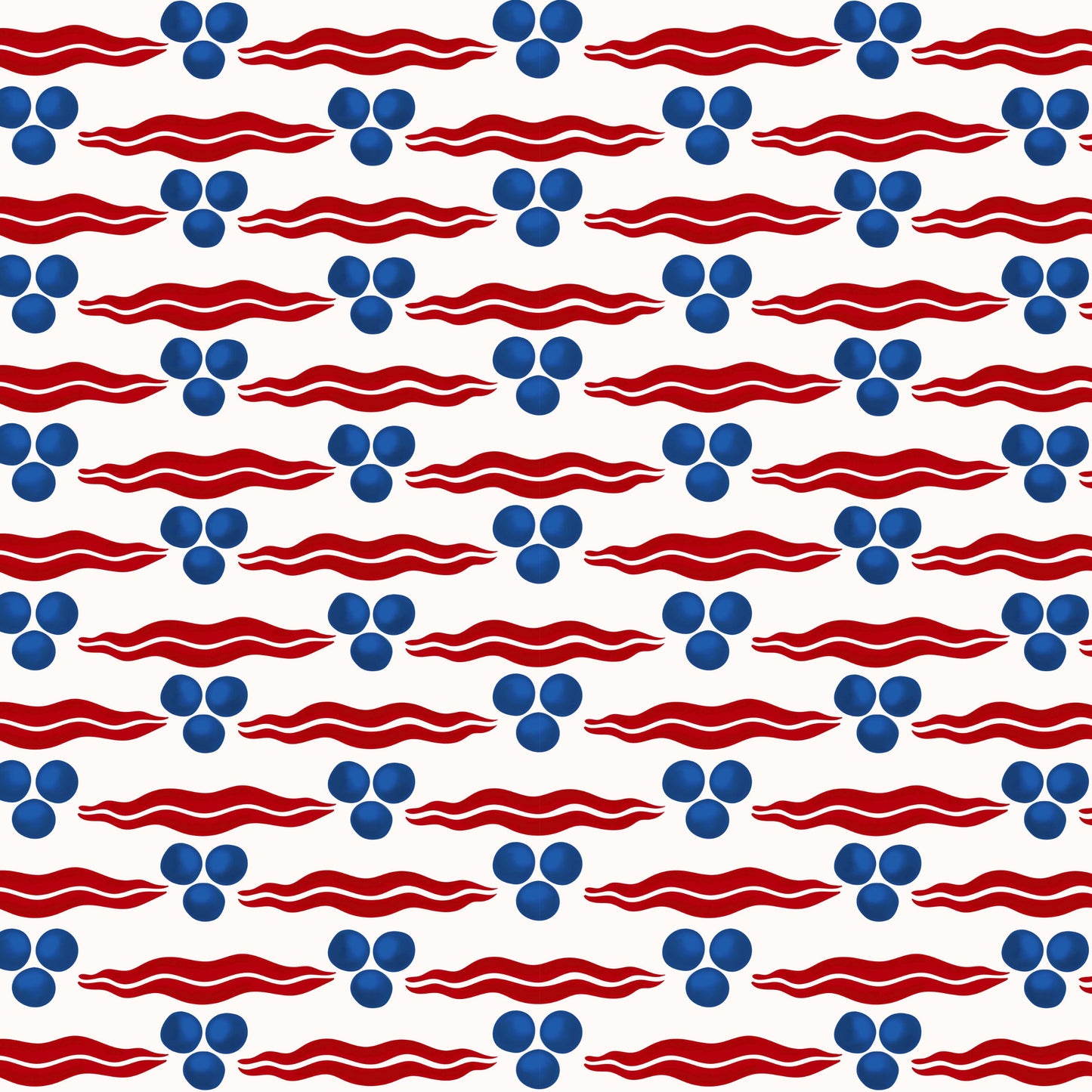 Chintamani Wallpaper - White/Red/Blue