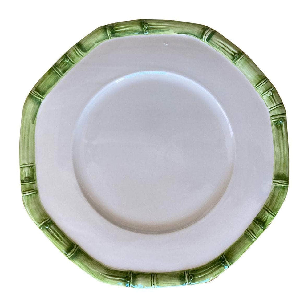 Ceramic Plates Bamboo Collection Green Serving Plate