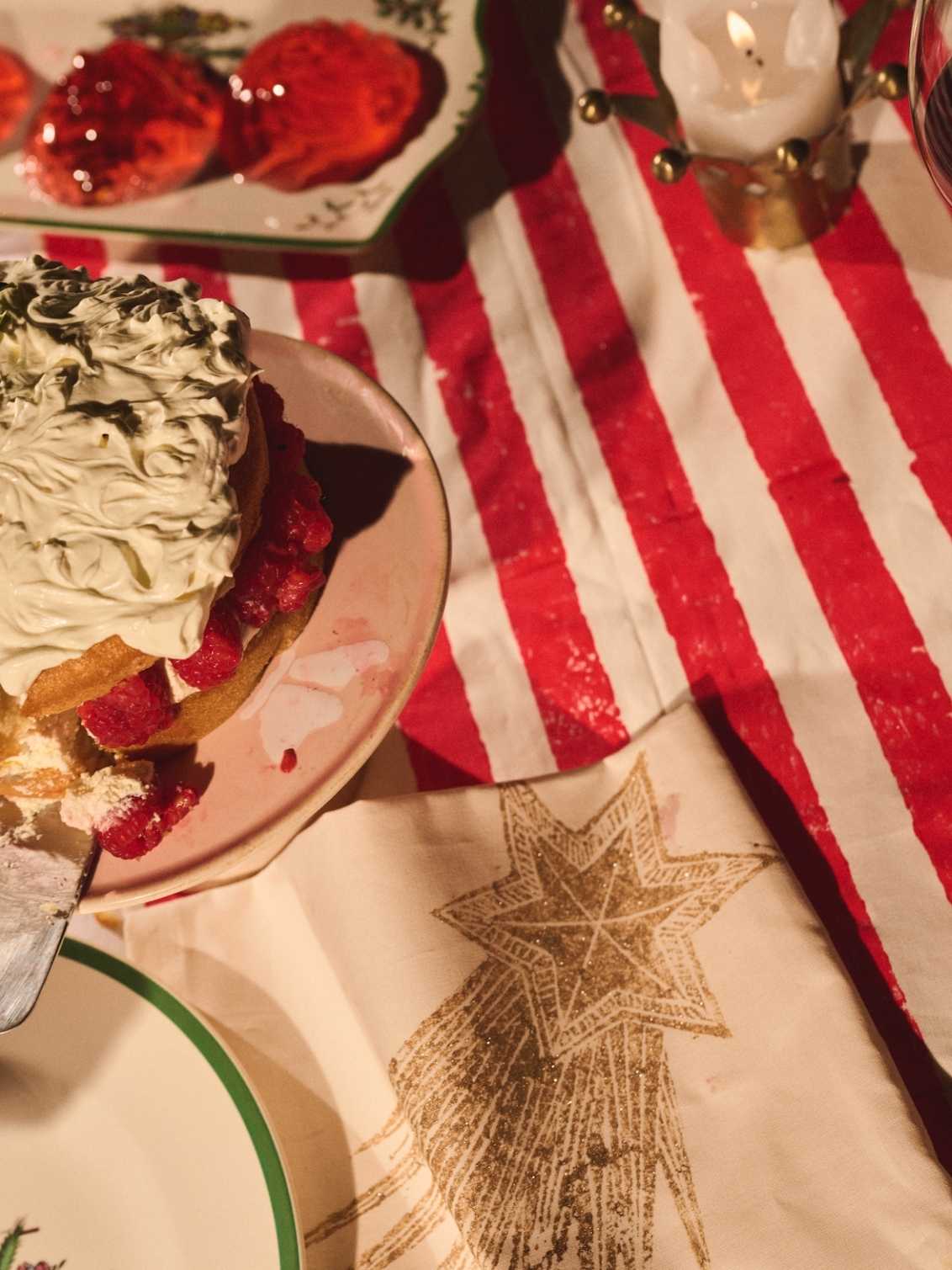 Christmas Red Stripe Tablecloth