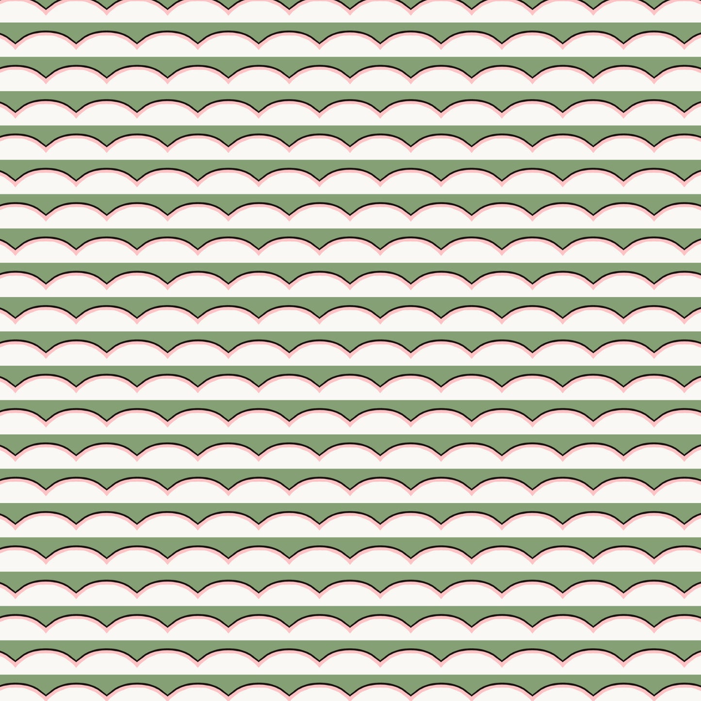 Scallops Wallpaper - Green