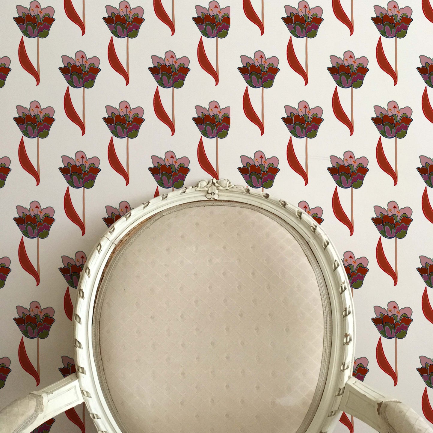 Tulips Wallpaper - White