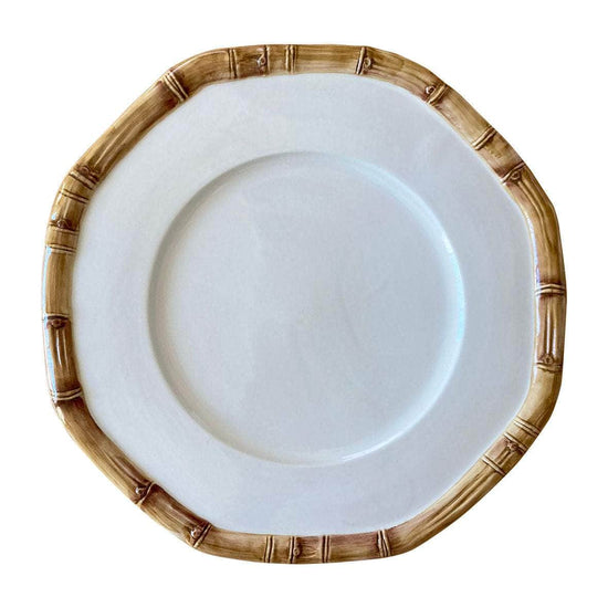 Ceramic Plates Bamboo Collection Brown Serving Plate