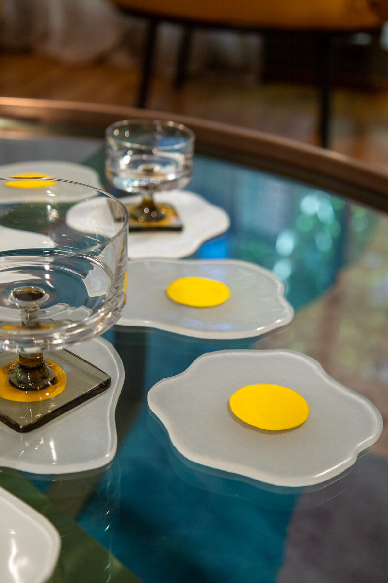 Raw Round Egg Glass Coaster