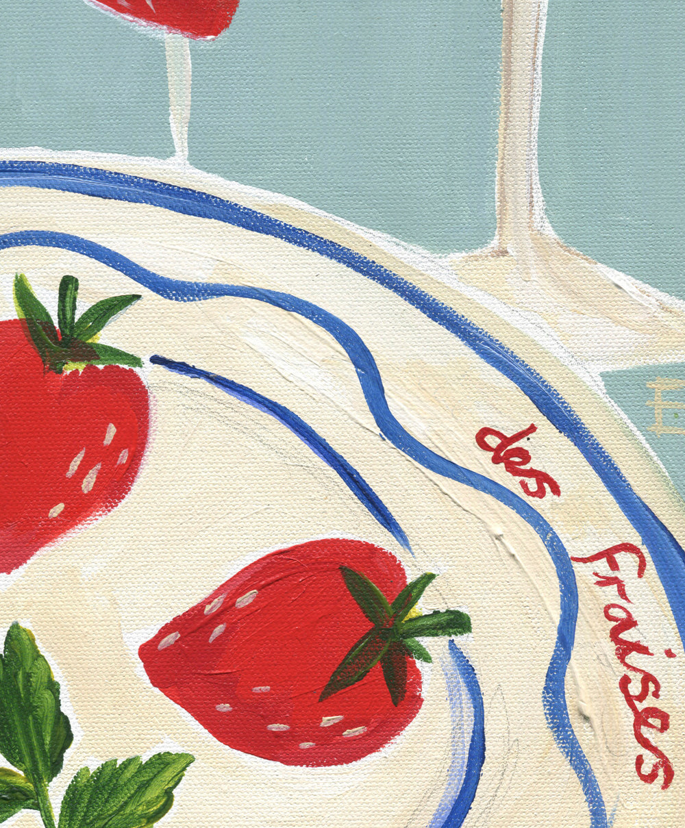 Strawberries & Champagne Acrylic Painting