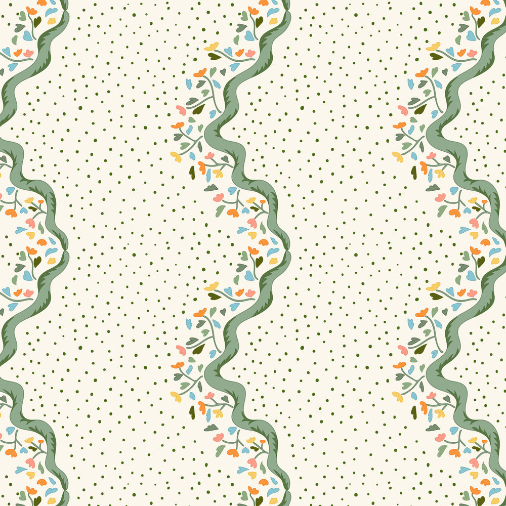 Chintz Caroline Wallpaper - Green