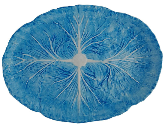 Handpainted Ceramic Radicchio Collection Large Blue Serving Plate