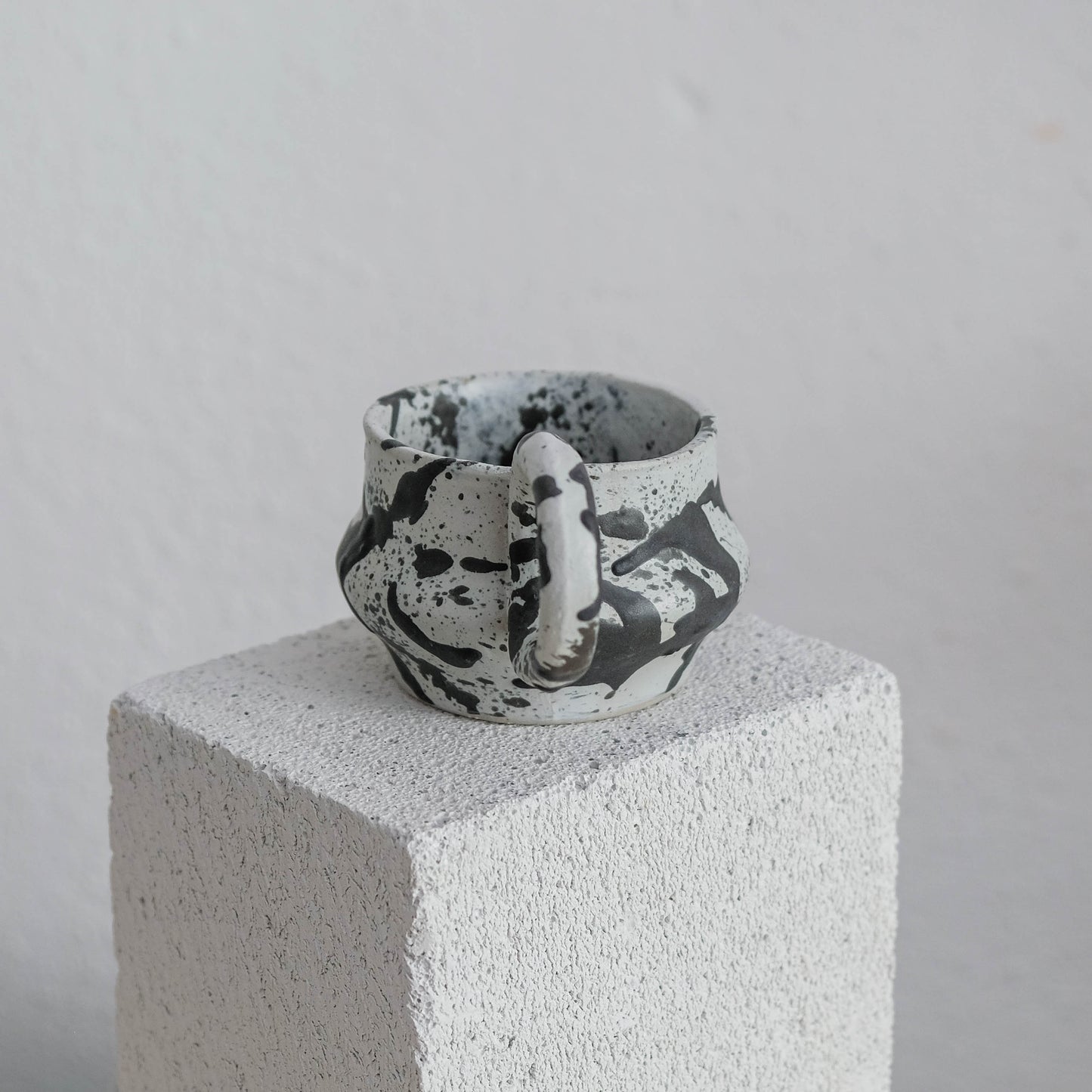 Dalmata S - Porcelain Macchiato Cup - Brush Strokes Black - Set of 2