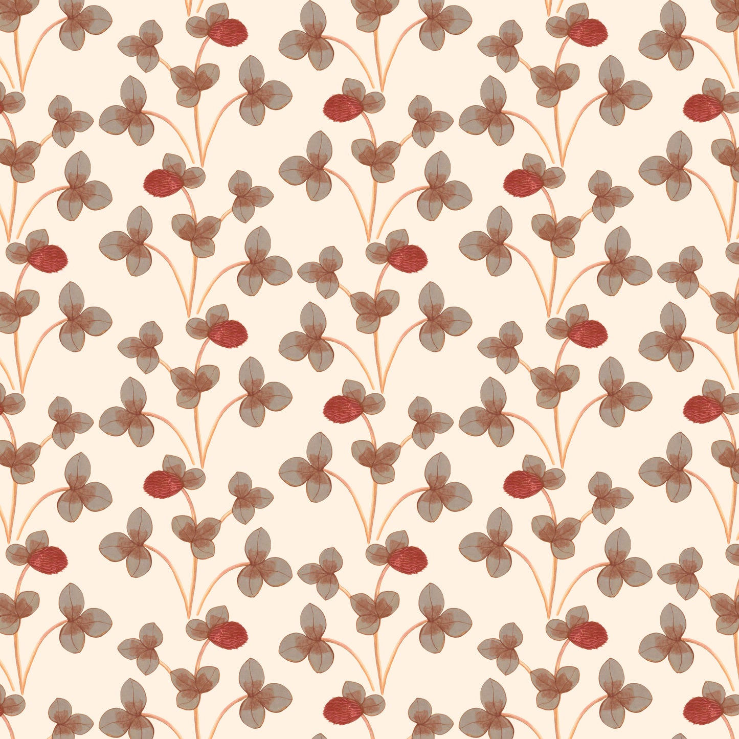 Chintz Constance Wallpaper - Ochre Red