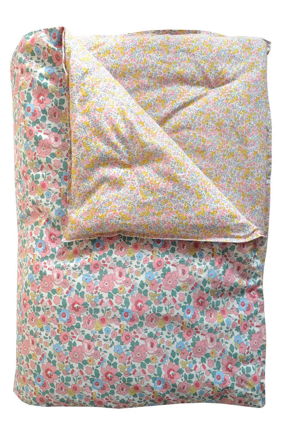 Reversible Heirloom Quilt Made With Liberty Fabric Betsy Candy Floss & Wiltshire Bud Pink