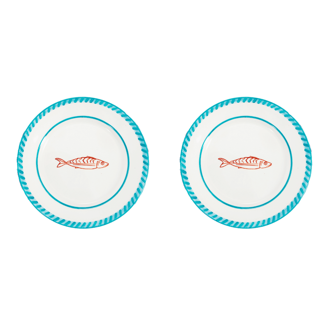 Fish Dessert Plate Set-Of-Two