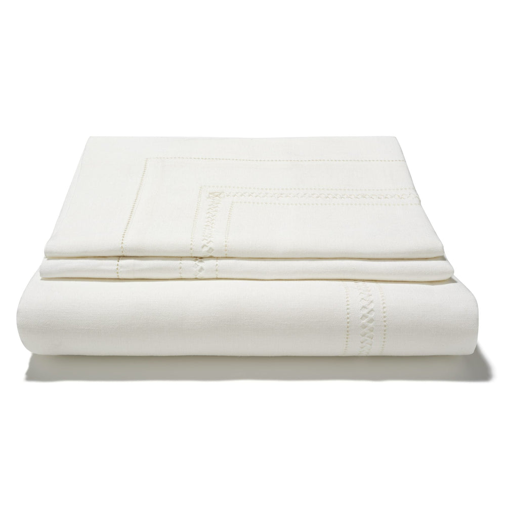 Bed Linen Set Diamond Stitch Ivory White
